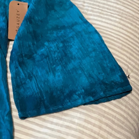 GAUZEY Turquoise Tie Die Cotton Tunic XL NWT - Picture 4 of 8